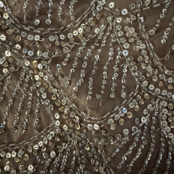 Black Label Strapless Tan Pink Cocktail Sheath Dress - Picture 5 of 9